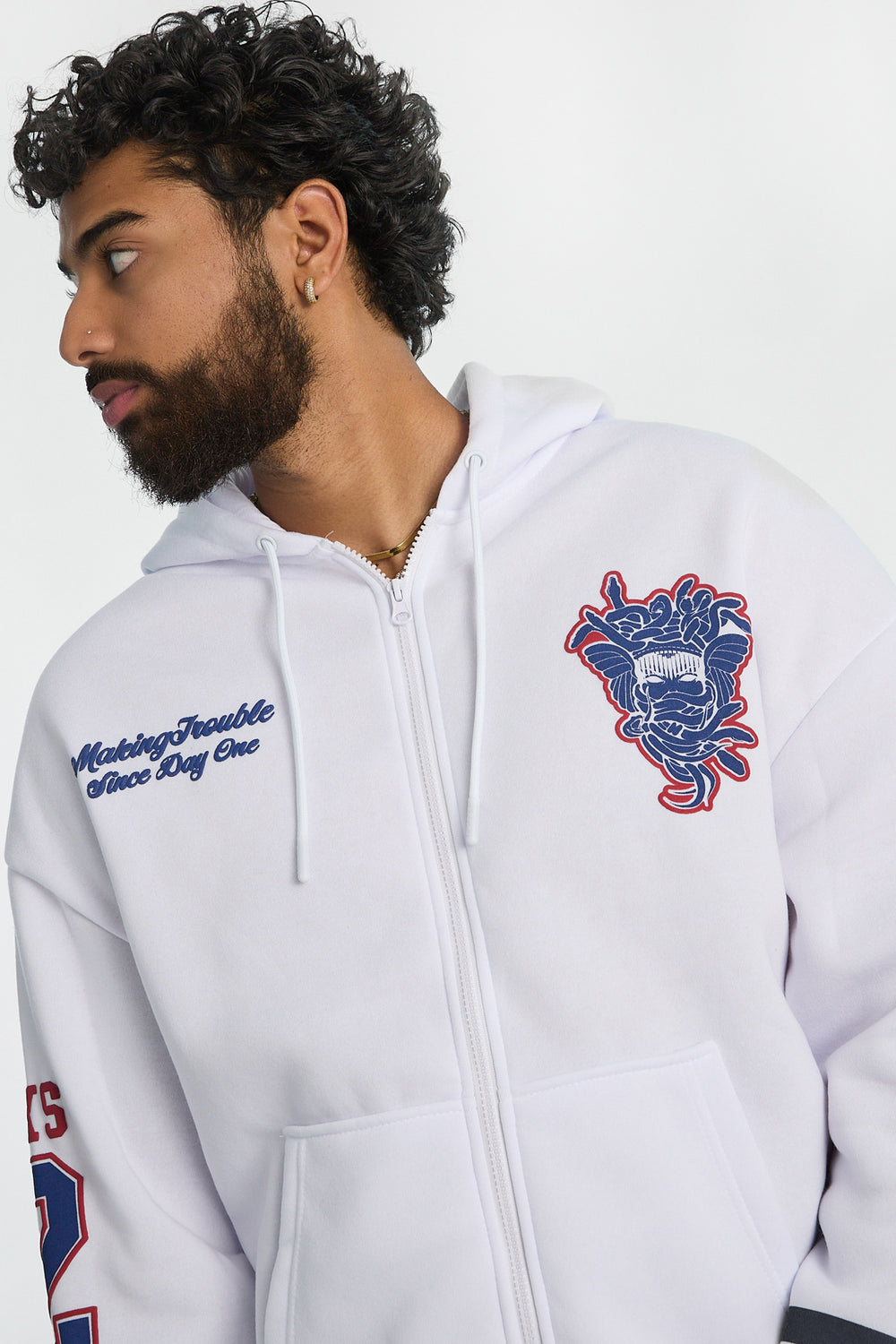 Haut à capuchon zippé imprimé hockey Crooks & Castles homme Haut à capuchon zippé imprimé hockey Crooks & Castles homme - West49