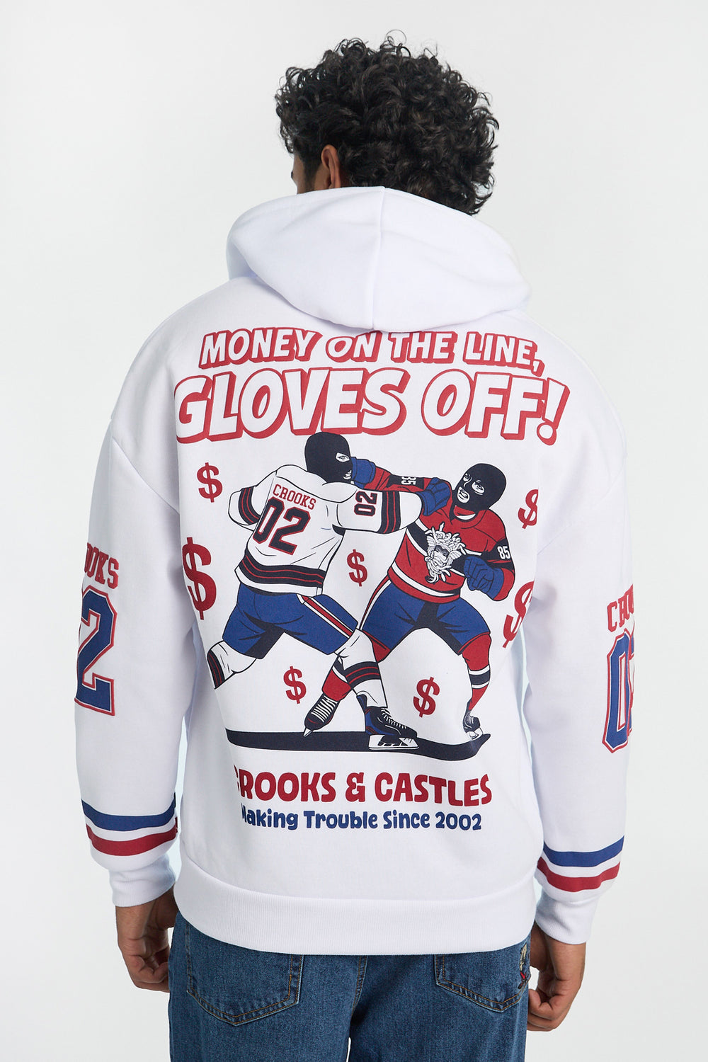 Haut à capuchon zippé imprimé hockey Crooks & Castles homme Haut à capuchon zippé imprimé hockey Crooks & Castles homme