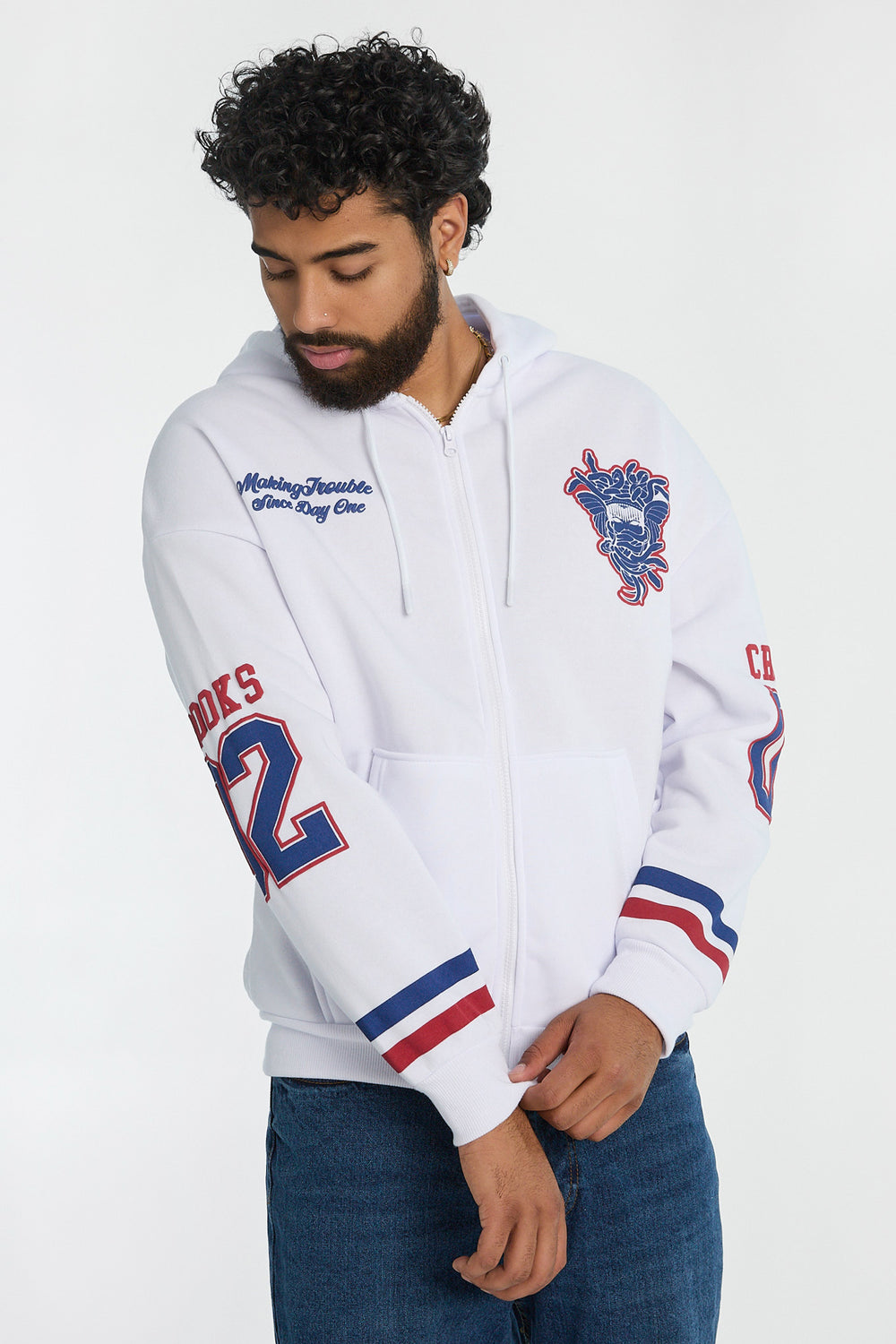 Haut à capuchon zippé imprimé hockey Crooks & Castles homme Haut à capuchon zippé imprimé hockey Crooks & Castles homme - West49