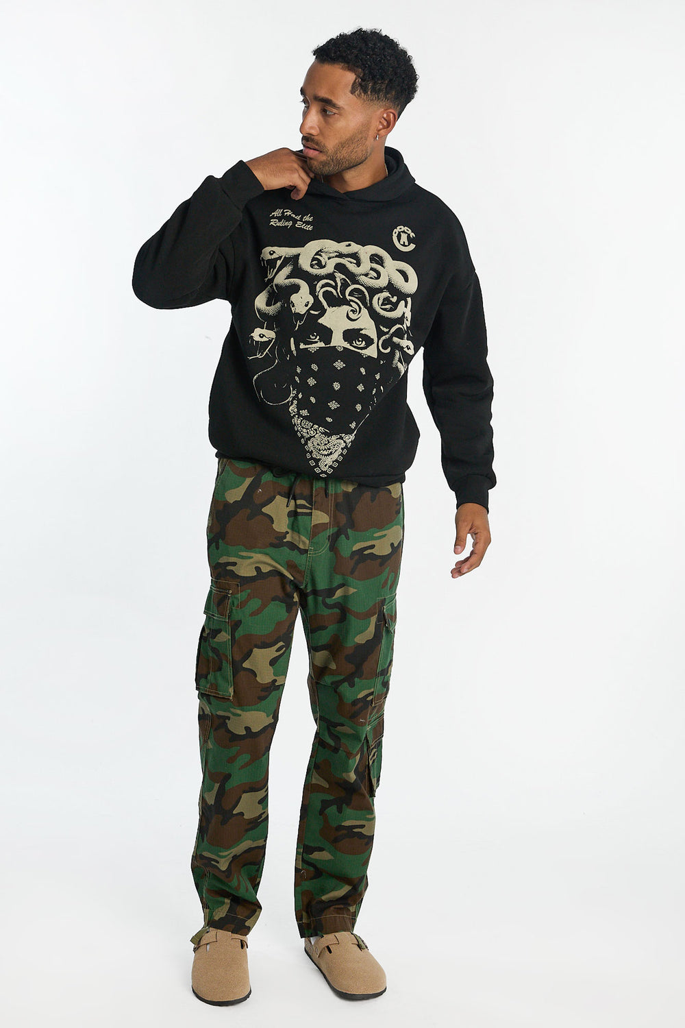 Haut à capuchon imprimé Medusa Crooks & Castles homme Haut à capuchon imprimé Medusa Crooks & Castles homme