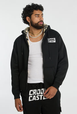 Haut à capuchon zippé doublé sherpa Crooks & Castles homme