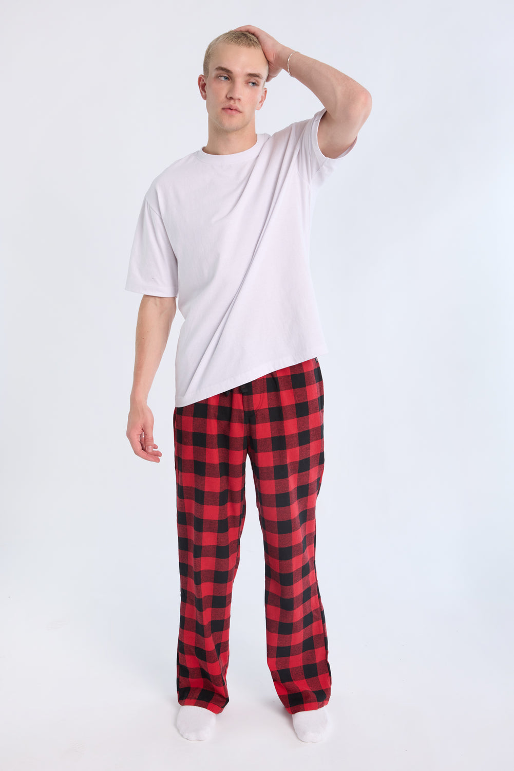 West49 Mens Red Plaid Pajama Bottoms West49 Mens Red Plaid Pajama Bottoms