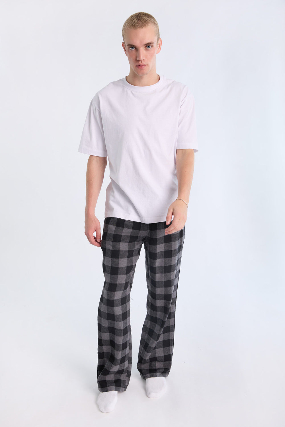 Bas de pyjama à carreaux gris West49 homme Bas de pyjama à carreaux gris West49 homme