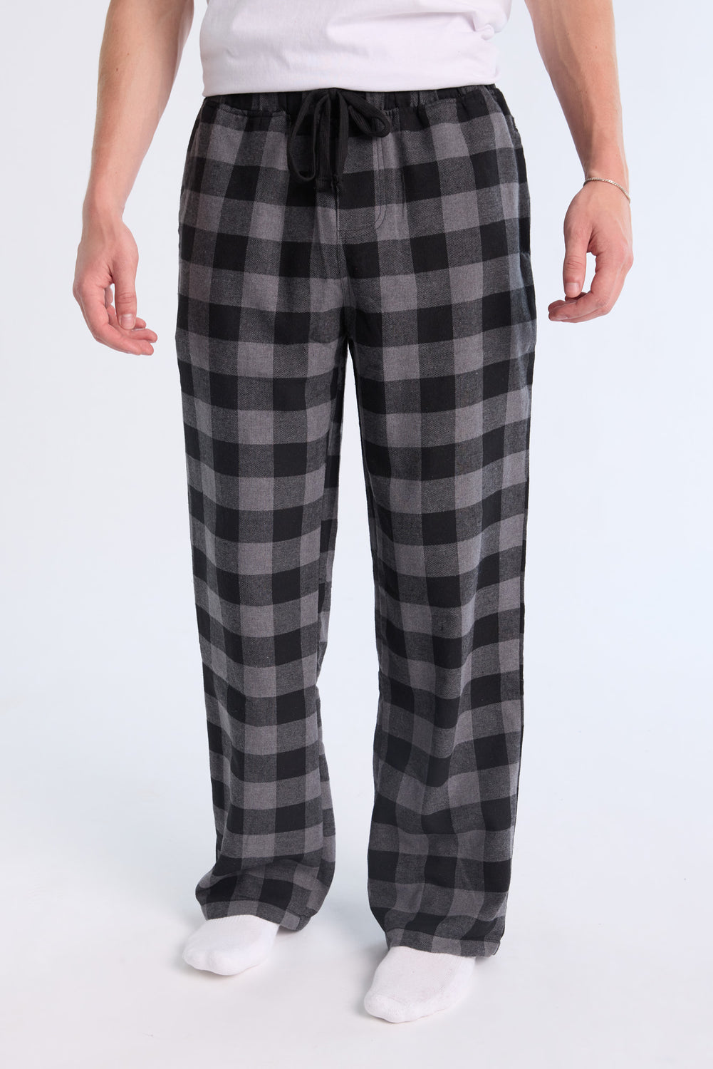 West49 Mens Grey Plaid Pajama Bottoms West49 Mens Grey Plaid Pajama Bottoms