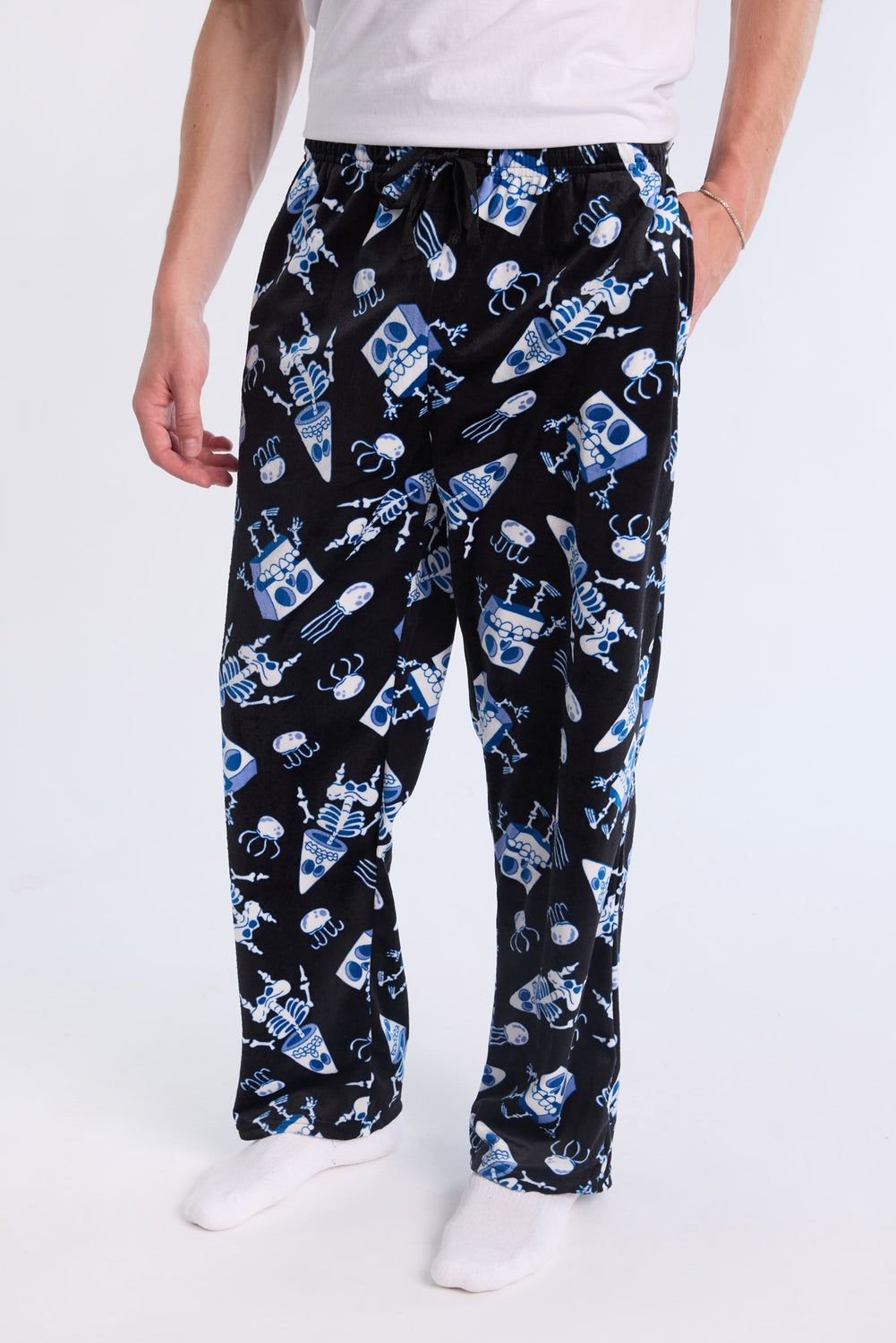 Mens SpongeBob Skeleton Pajama Bottoms Mens SpongeBob Skeleton Pajama Bottoms