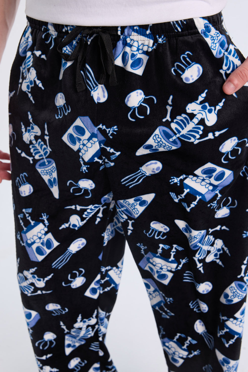 Mens SpongeBob Skeleton Pajama Bottoms Mens SpongeBob Skeleton Pajama Bottoms