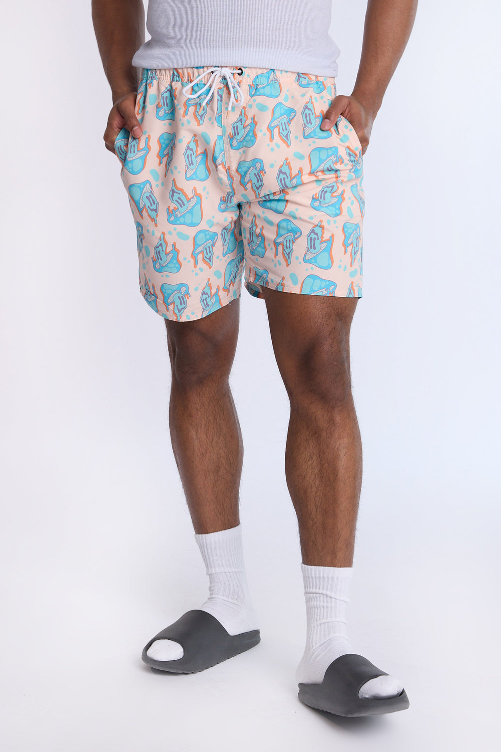 Short de plage imprimé champignons Arsenic homme Short de plage imprimé champignons Arsenic homme
