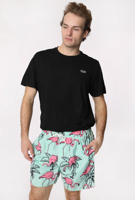 West49 Mens Flamingo Printed Beach Shorts
