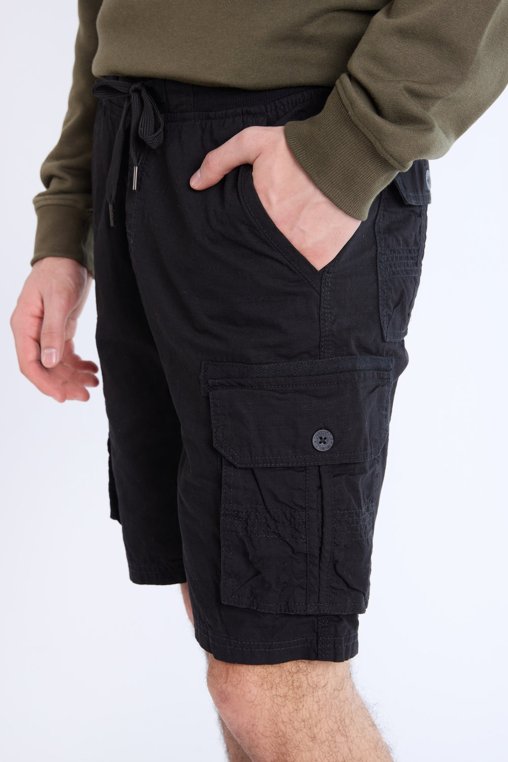 Mens Twill Cargo Jogger Shorts Mens Twill Cargo Jogger Shorts