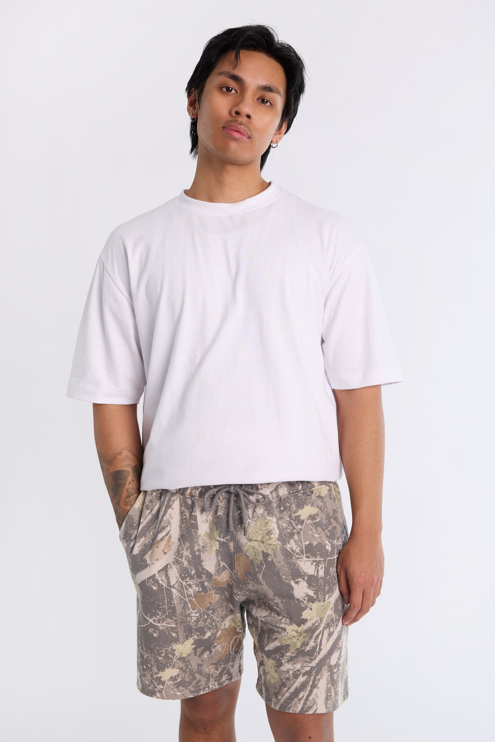 Arsenic Mens Tree Camo Fleece Shorts Arsenic Mens Tree Camo Fleece Shorts