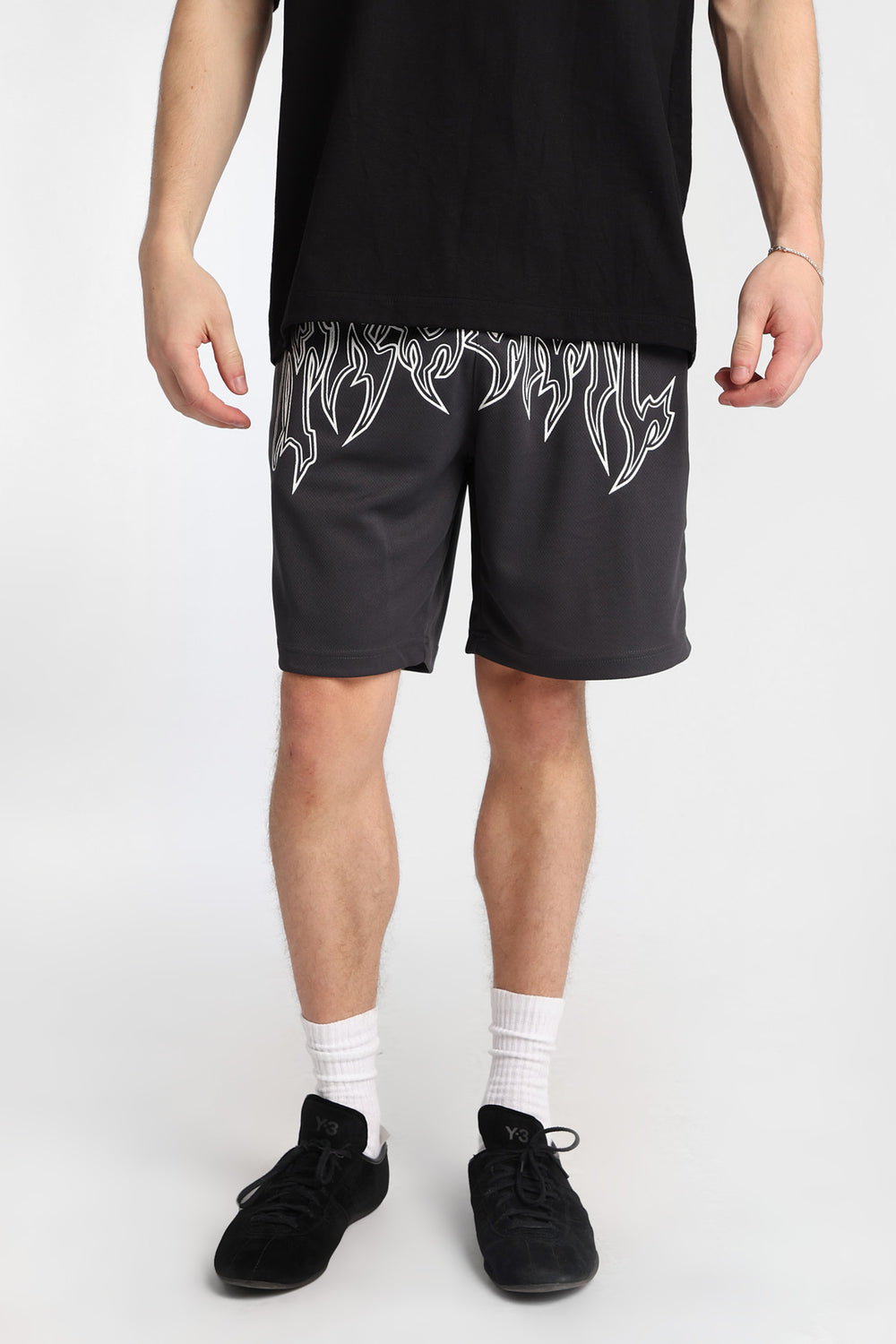 Short en maille imprimé logo Arsenic Short en maille imprimé logo Arsenic