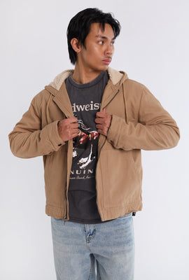 Arsenic Mens Sherpa Lined Twill Jacket