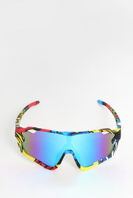 West49 Printed Shield Sunglasses