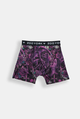 Caleçon boxeur imprimé faucheur violet Zoo York