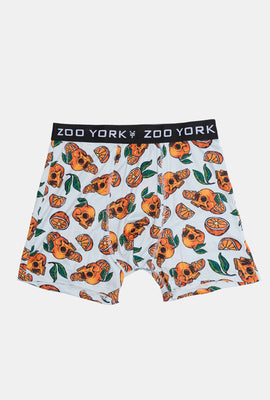 Zoo York Mens Orange Skulls Boxer Brief