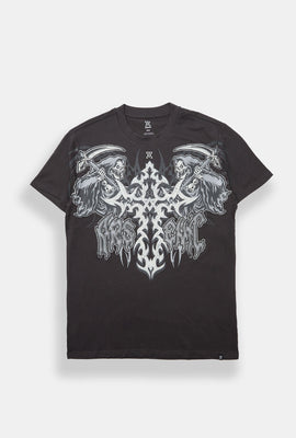 T-shirt imprimé faucheur croix Arsenic