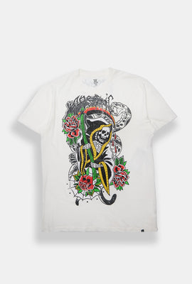 T-shirt imprimé faucheur tatouage Arsenic