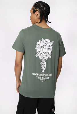 T-Shirt Imprimé Bouquet Têtes de Mort Arsenic Homme