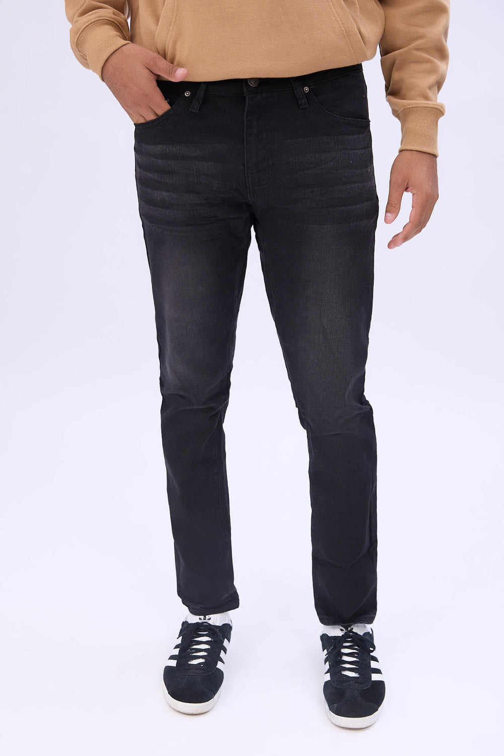 Jean filiforme délavé noir homme Jean filiforme délavé noir homme