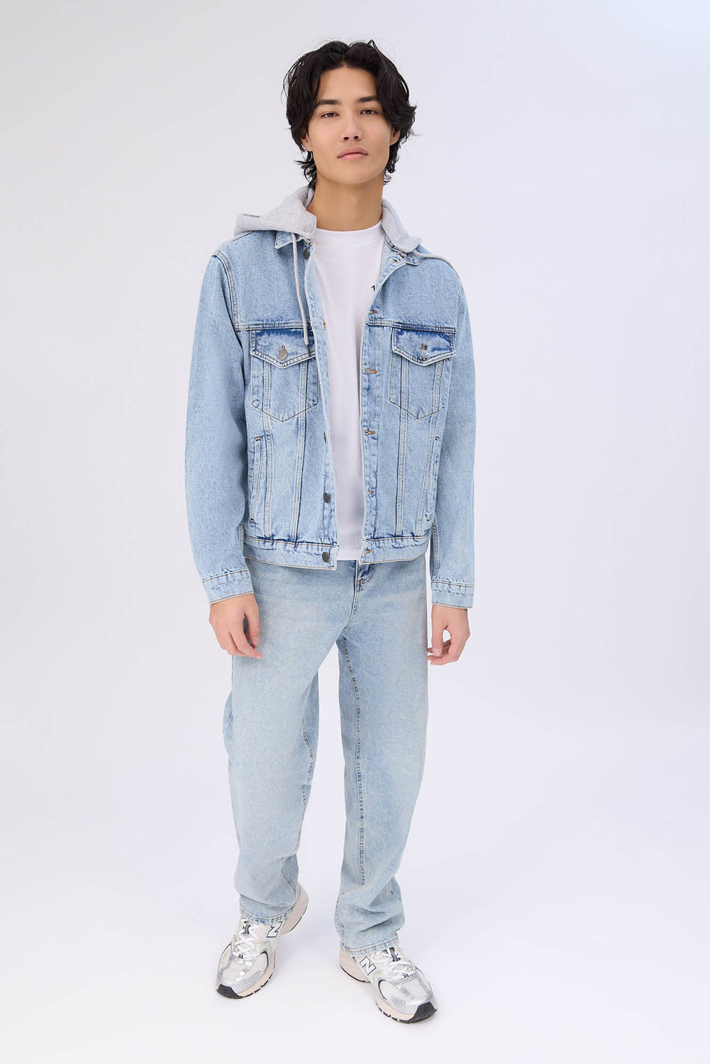 Veste en denim avec capuche Amnesia homme Veste en denim avec capuche Amnesia homme