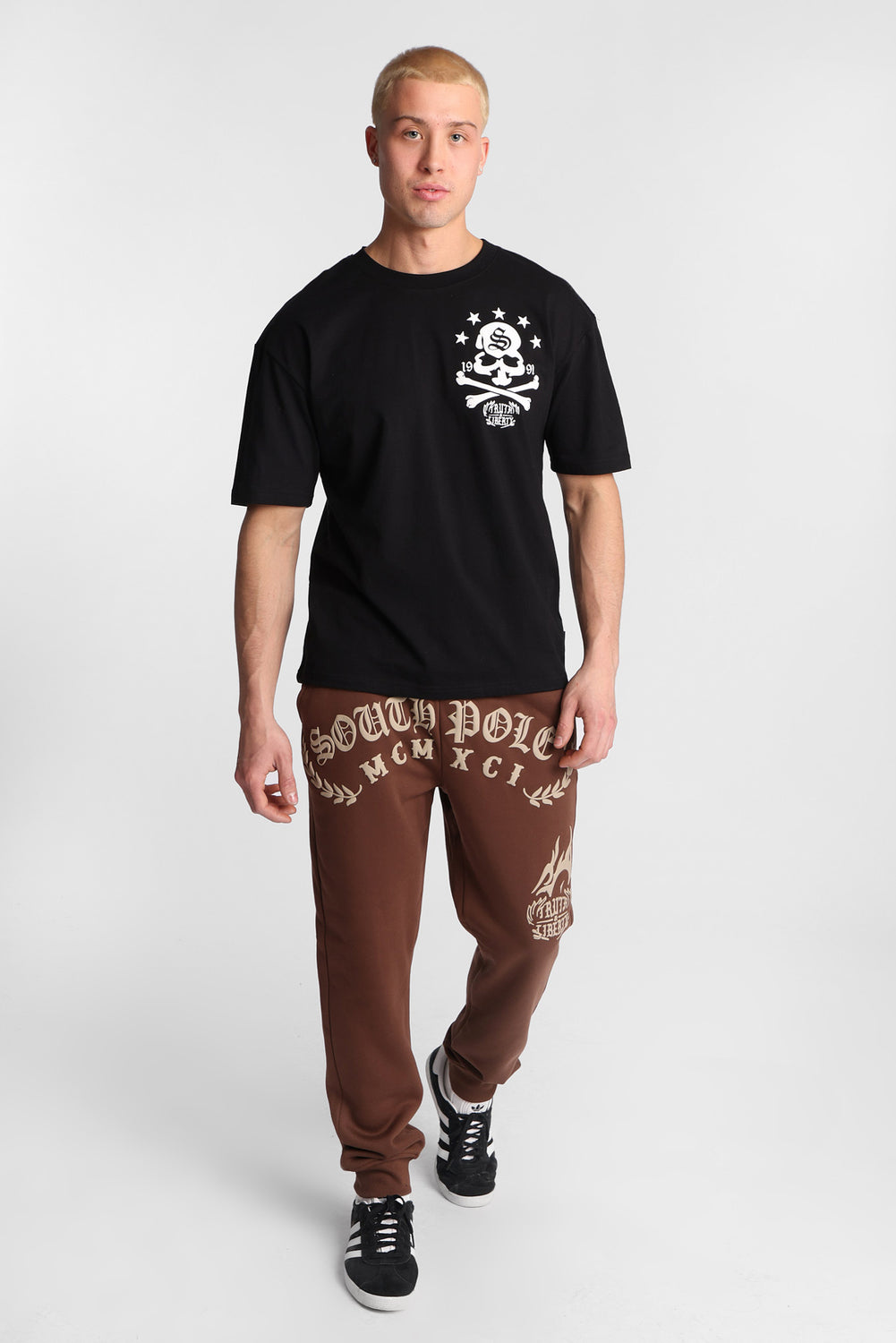 Jogger en molleton imprimé Southpole Truth & Liberty Jogger en molleton imprimé Southpole Truth & Liberty
