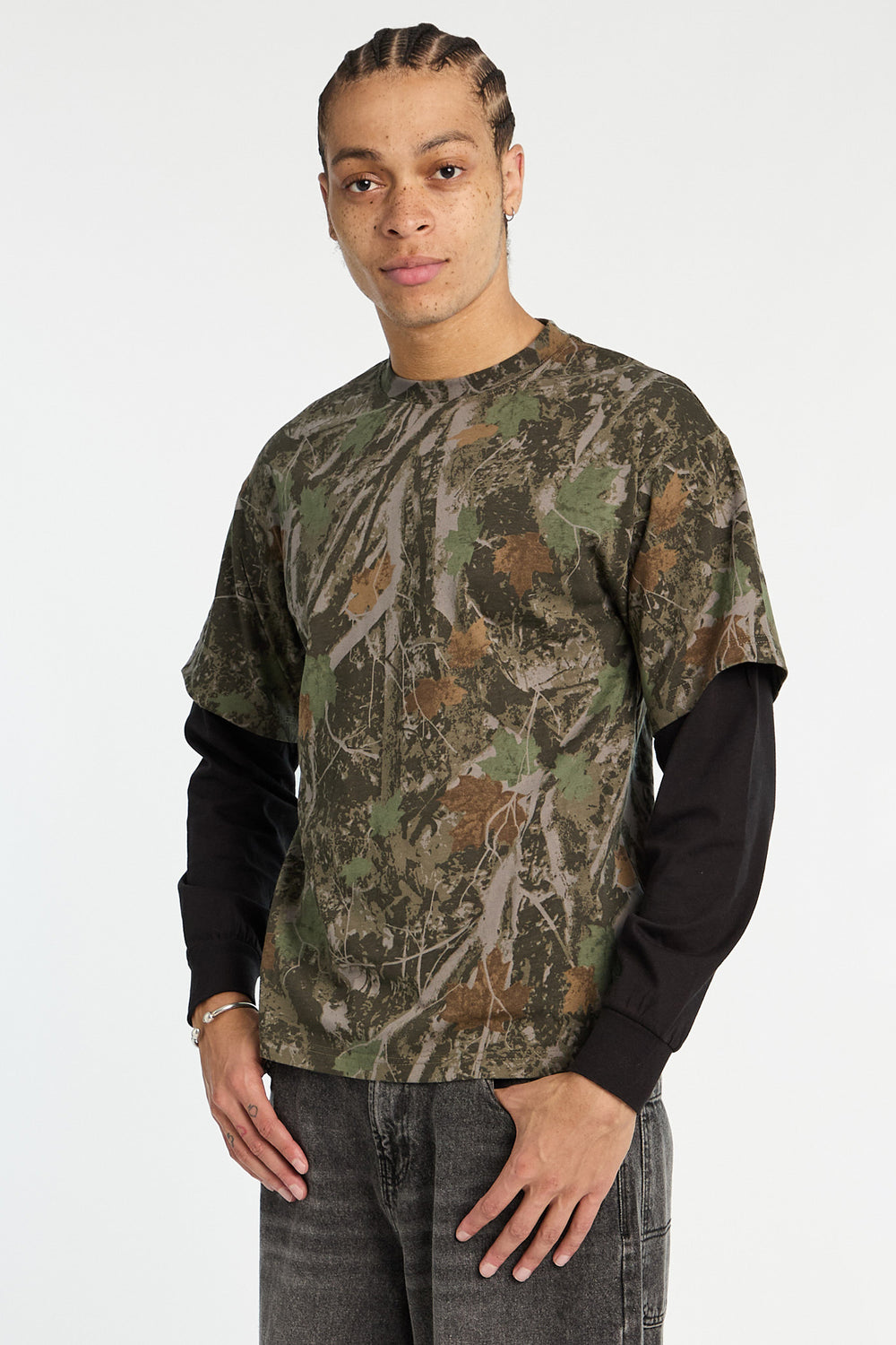T-shirt à manches longues superposé camouflage Zoo York homme T-shirt à manches longues superposé camouflage Zoo York homme