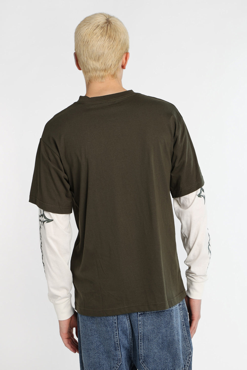 Arsenic Skull Graphic Long Sleeve 2-Fer Tee Arsenic Skull Graphic Long Sleeve 2-Fer Tee