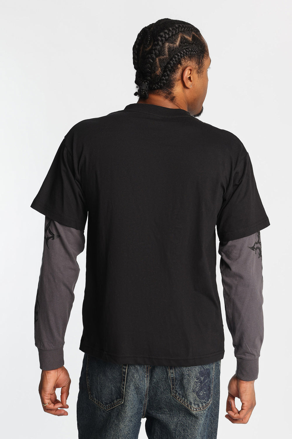 Arsenic Skull Graphic Long Sleeve 2-Fer Tee T-shirt à manches longues superposé imprimé crâne Arsenic - West49