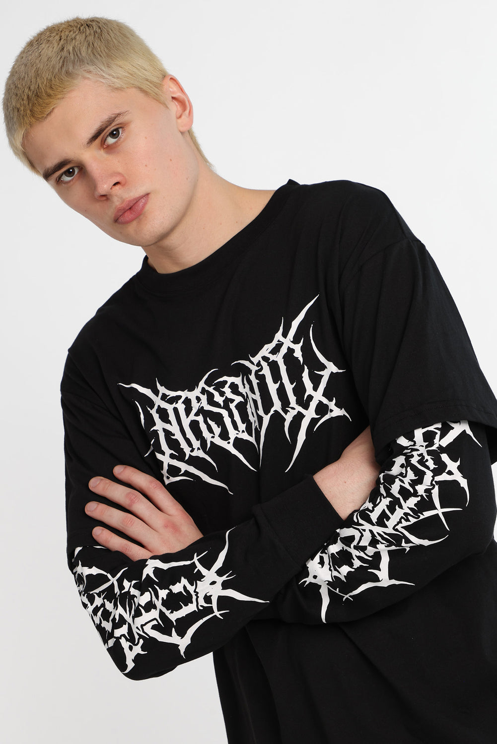 Arsenic Gothic Logo Long Sleeve 2-Fer Tee Arsenic Gothic Logo Long Sleeve 2-Fer Tee