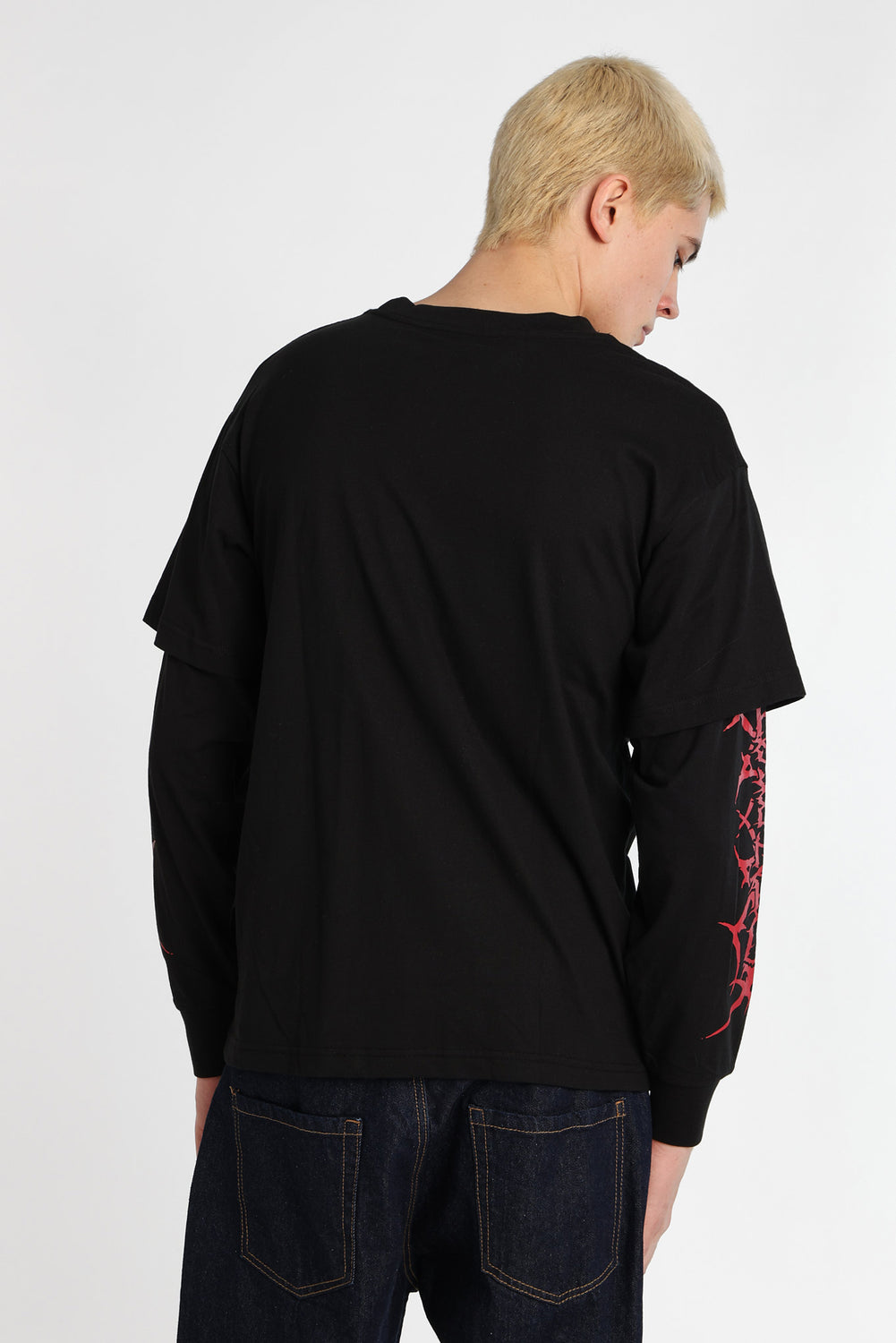 T-shirt à manches longues superposé imprimé gothique Arsenic T-shirt à manches longues superposé imprimé gothique Arsenic