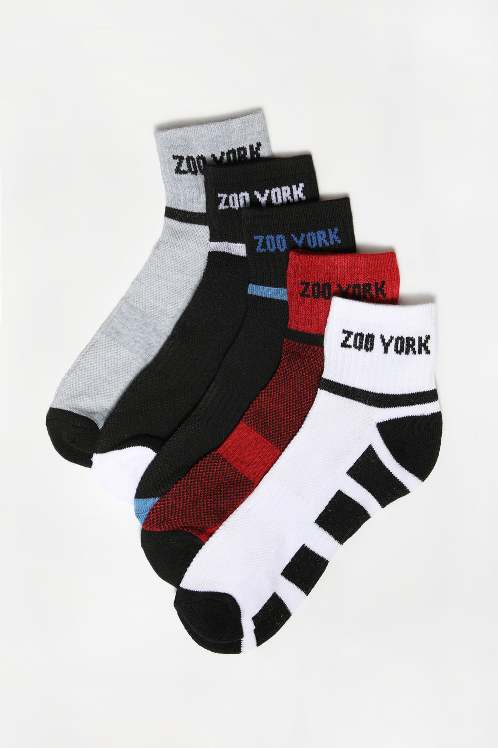 Zoo York Mens 5-Pack Athletic Ankle Socks Zoo York Mens 5-Pack Athletic Ankle Socks