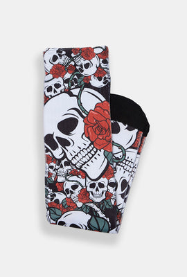 Chaussettes imprimées roses et crânes Zoo York