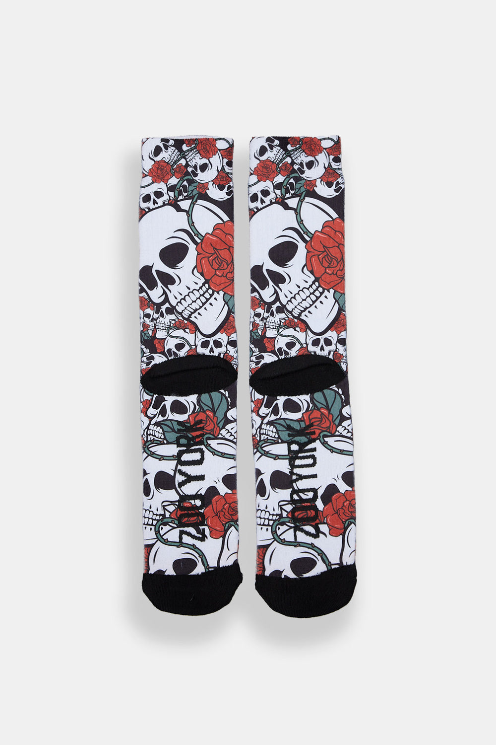 Chaussettes imprimées roses et crânes Zoo York Chaussettes imprimées roses et crânes Zoo York