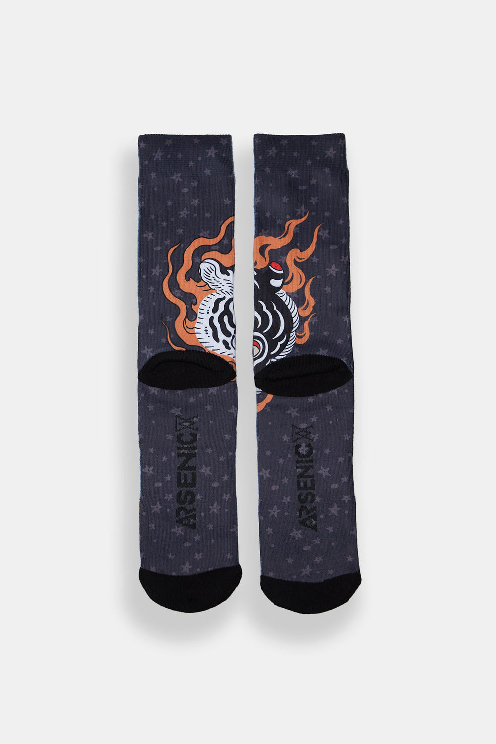 Arsenic Flame Tiger Printed Crew Socks Arsenic Flame Tiger Printed Crew Socks