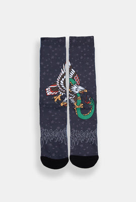 Chaussettes imprimées aigle Arsenic