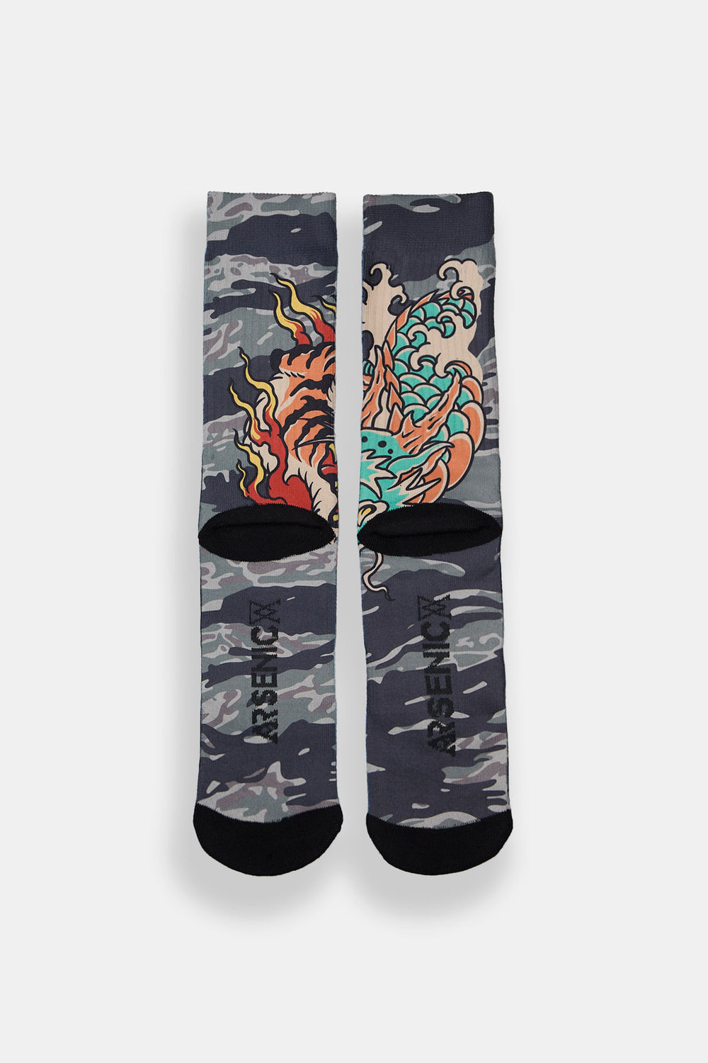 Chaussettes imprimées tigre et dragon Arsenic Chaussettes imprimées tigre et dragon Arsenic