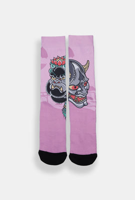 Chaussettes imprimées diable et singe Arsenic