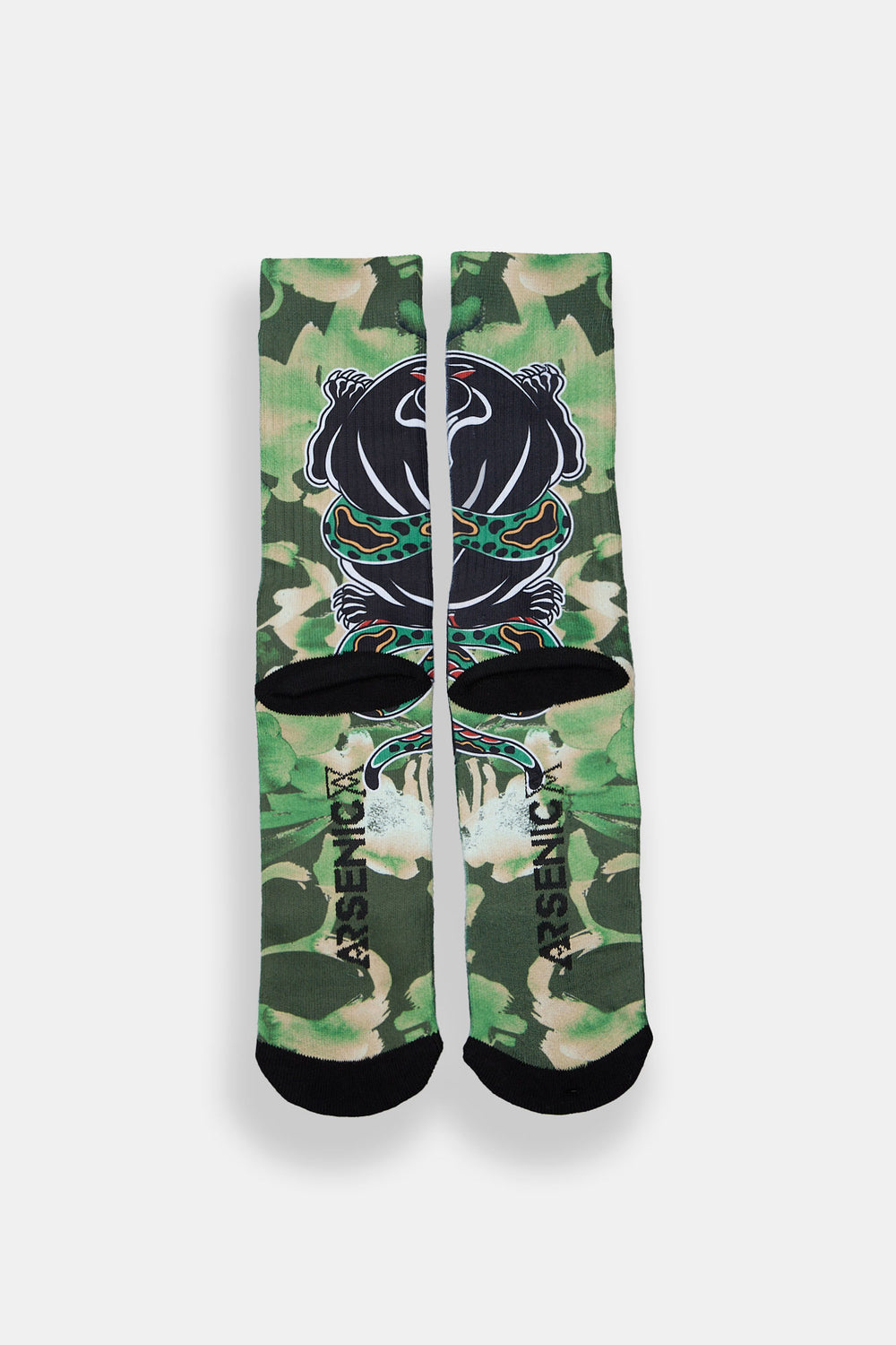 Arsenic Jaguar & Cobra Printed Crew Socks Arsenic Jaguar & Cobra Printed Crew Socks