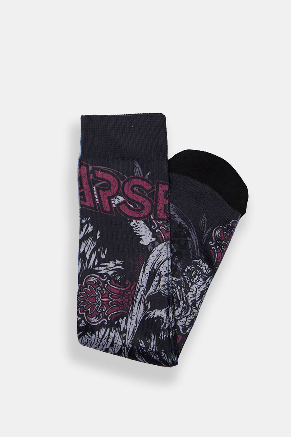Chaussettes imprimées crâne croix rouge Arsenic Chaussettes imprimées crâne croix rouge Arsenic