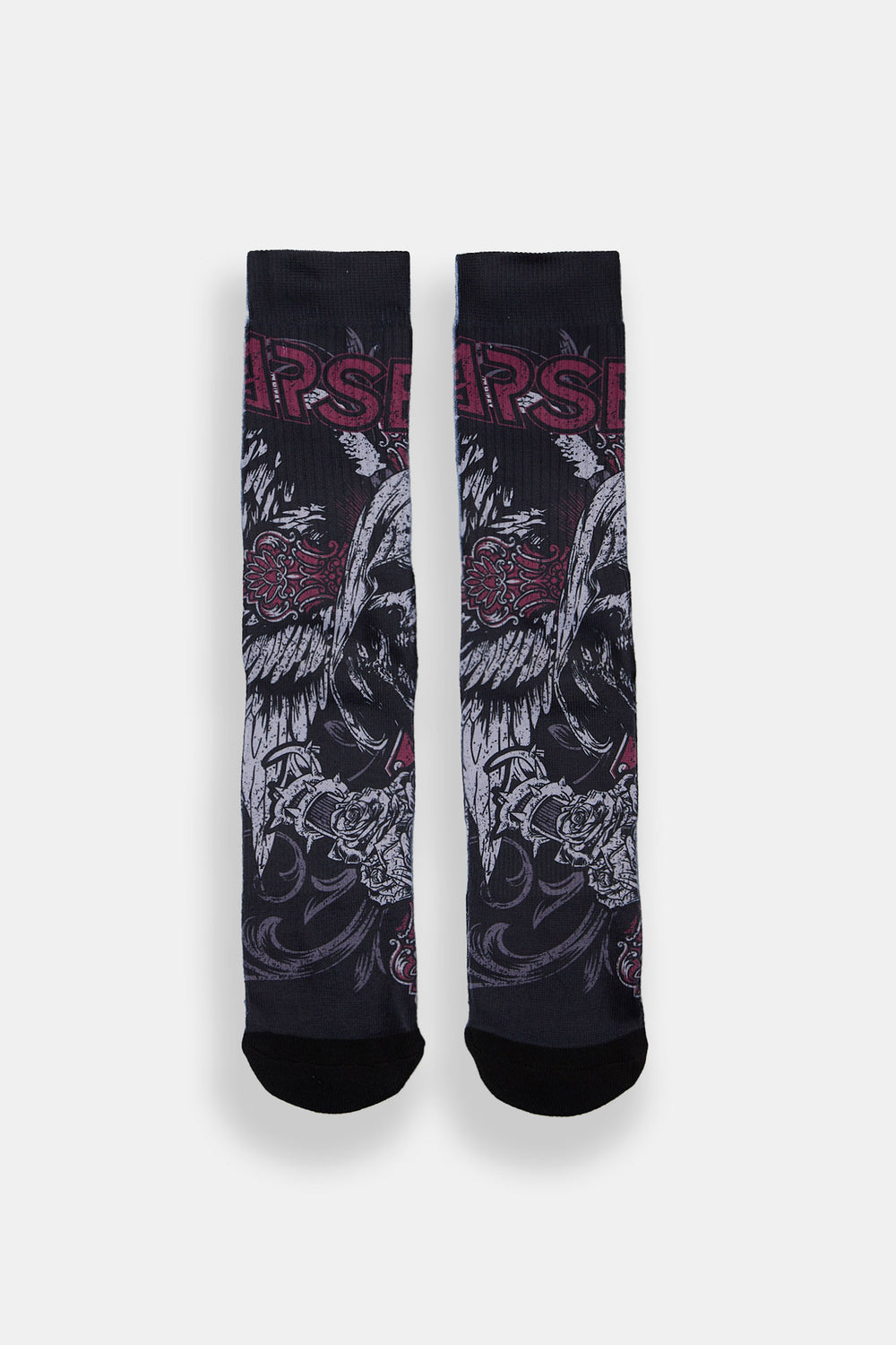 Chaussettes imprimées crâne croix rouge Arsenic Chaussettes imprimées crâne croix rouge Arsenic