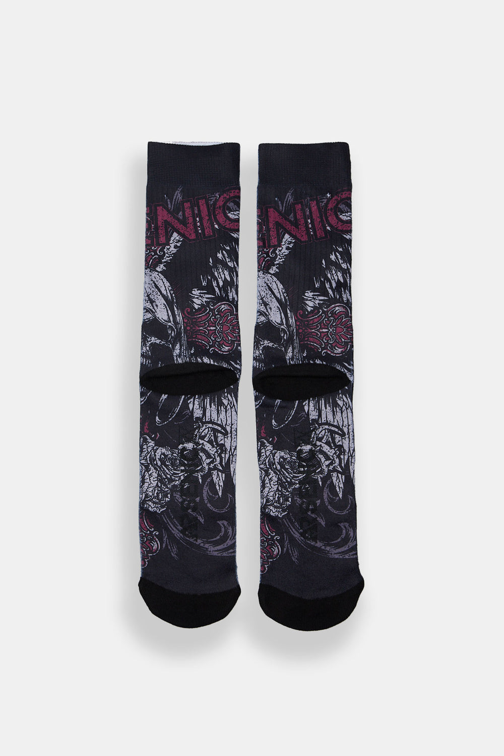 Chaussettes imprimées crâne croix rouge Arsenic Chaussettes imprimées crâne croix rouge Arsenic