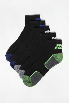 No Fear Mens 5-Pack Athletic Ankle Socks