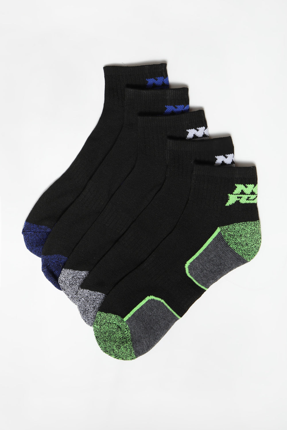 No Fear Mens 5-Pack Athletic Ankle Socks No Fear Mens 5-Pack Athletic Ankle Socks