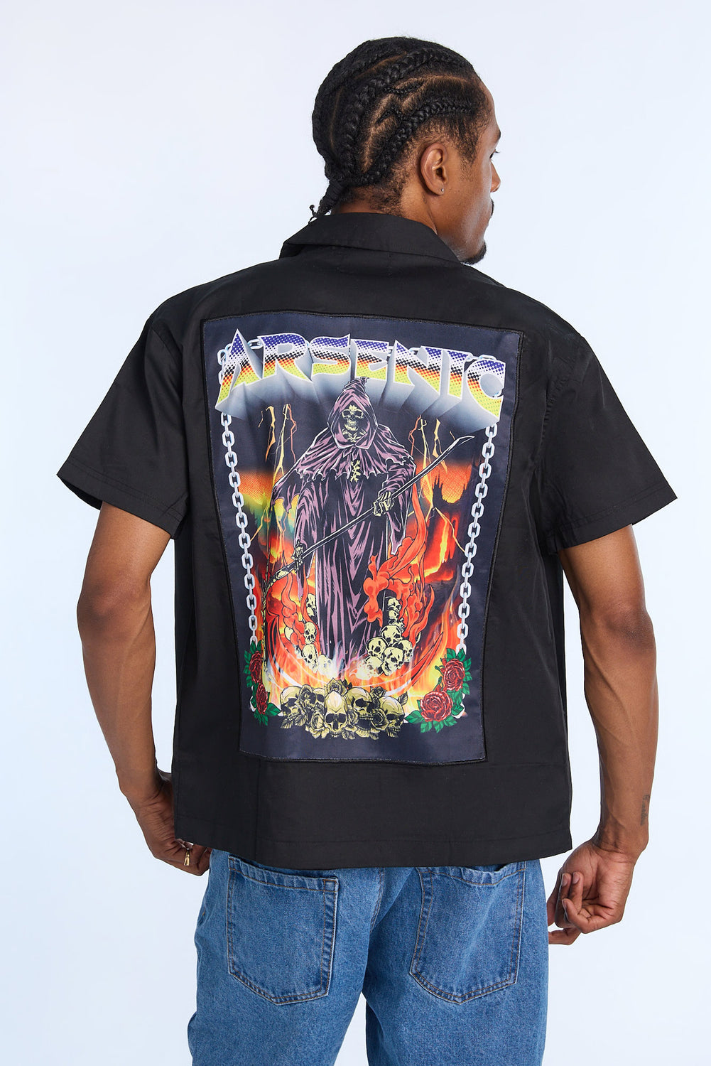 Chemise en sergé faucheur en flammes Arsenic homme Chemise en sergé faucheur en flammes Arsenic homme - West49