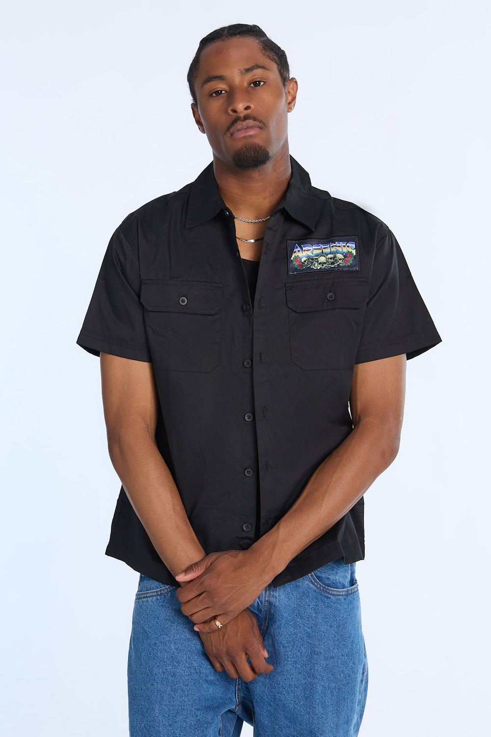 Chemise en sergé faucheur en flammes Arsenic homme Chemise en sergé faucheur en flammes Arsenic homme - West49