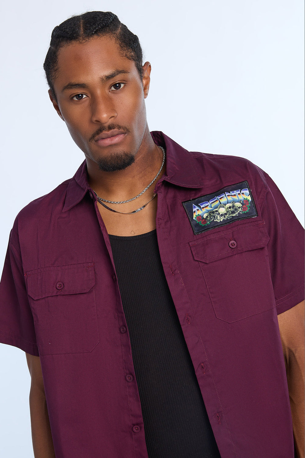 Chemise en sergé faucheur en flammes Arsenic homme Chemise en sergé faucheur en flammes Arsenic homme - West49