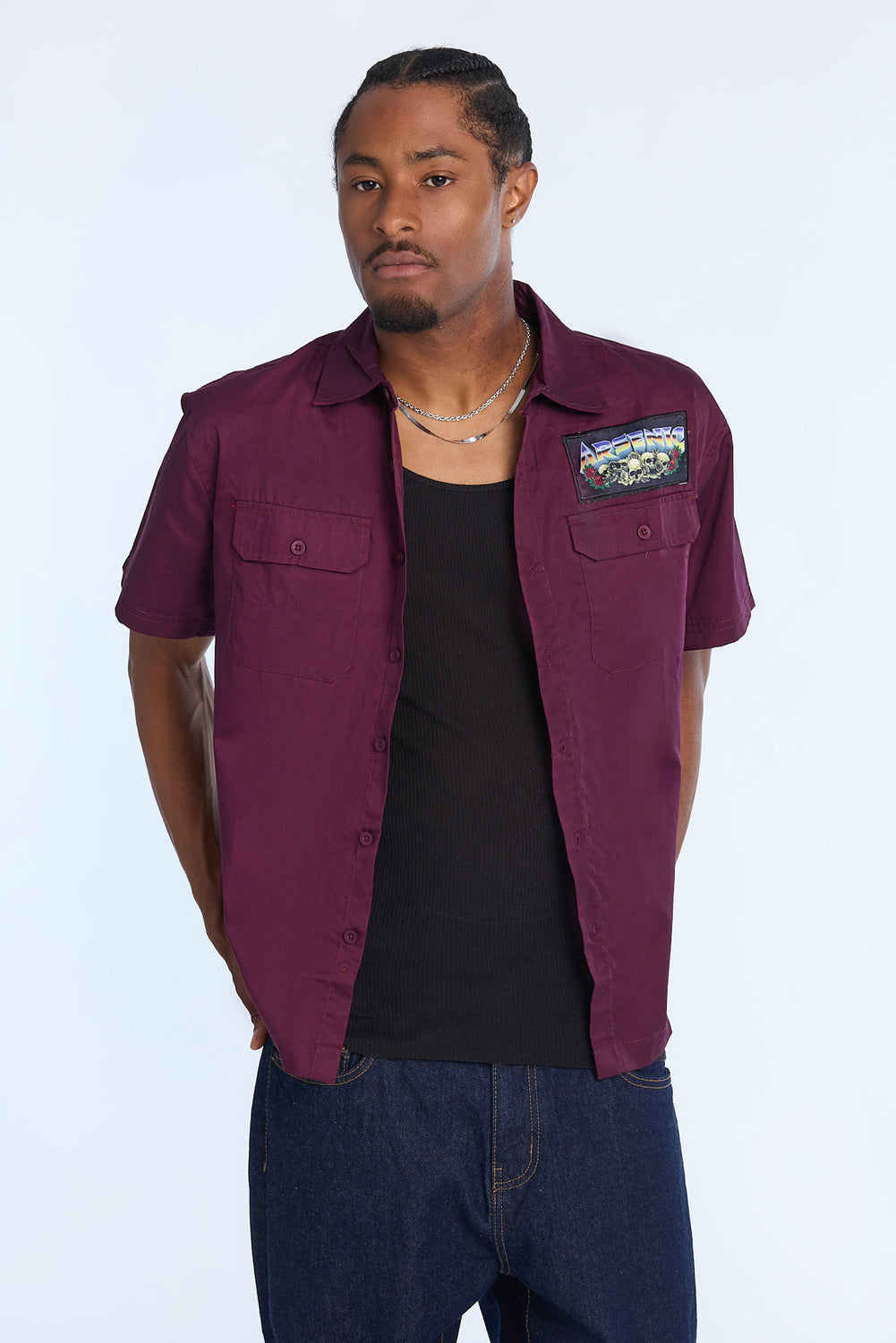 Chemise en sergé faucheur en flammes Arsenic homme Chemise en sergé faucheur en flammes Arsenic homme - West49