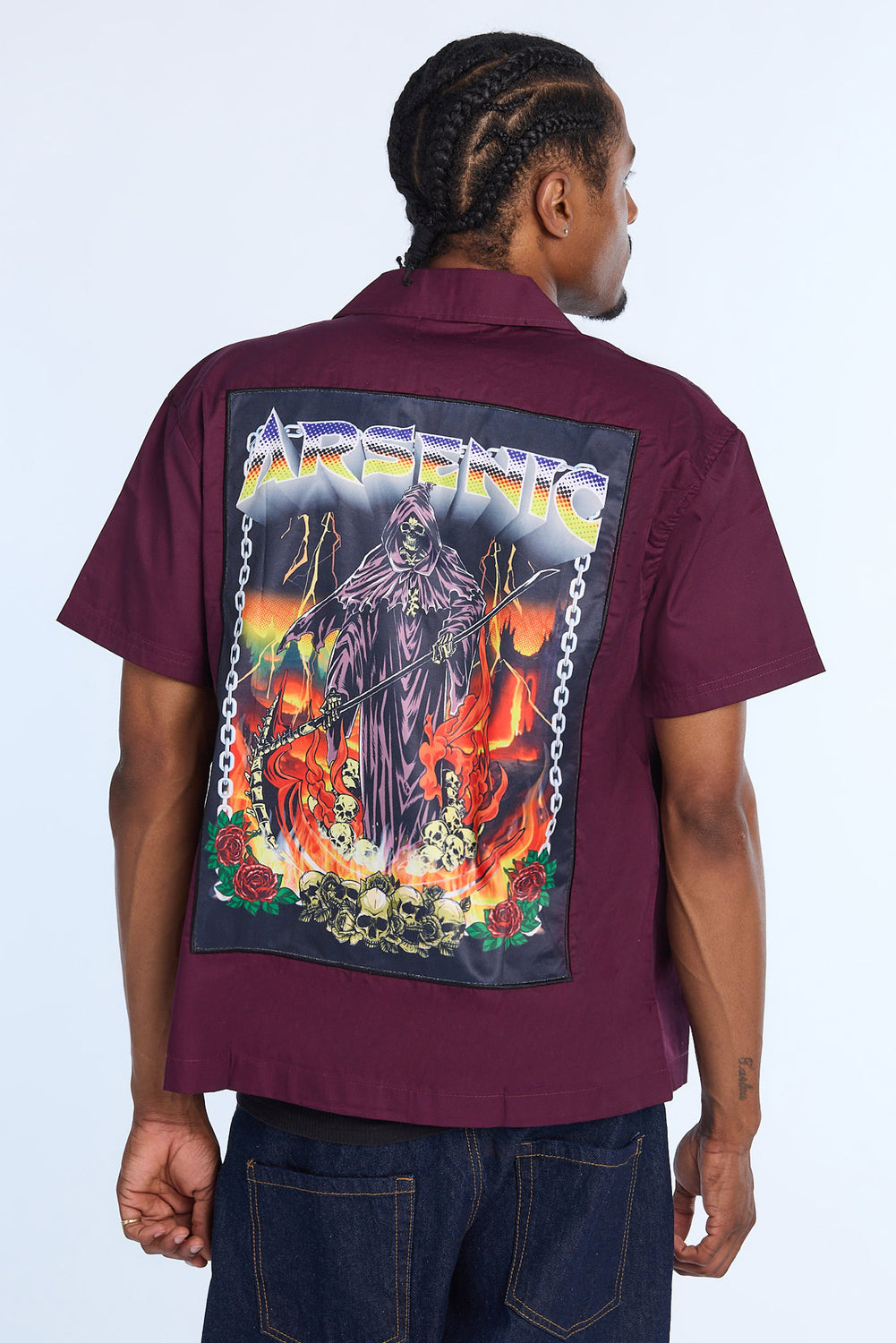 Chemise en sergé faucheur en flammes Arsenic homme Chemise en sergé faucheur en flammes Arsenic homme - West49