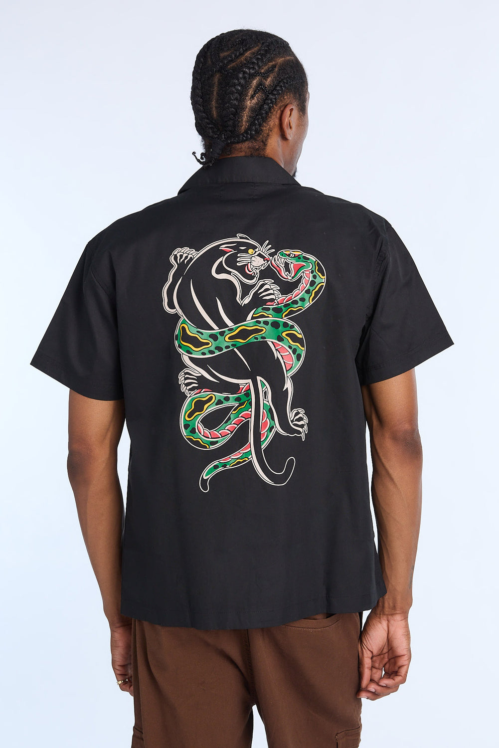 Chemise en sergé imprimée panthère et serpent Arsenic homme Chemise en sergé imprimée panthère et serpent Arsenic homme - West49