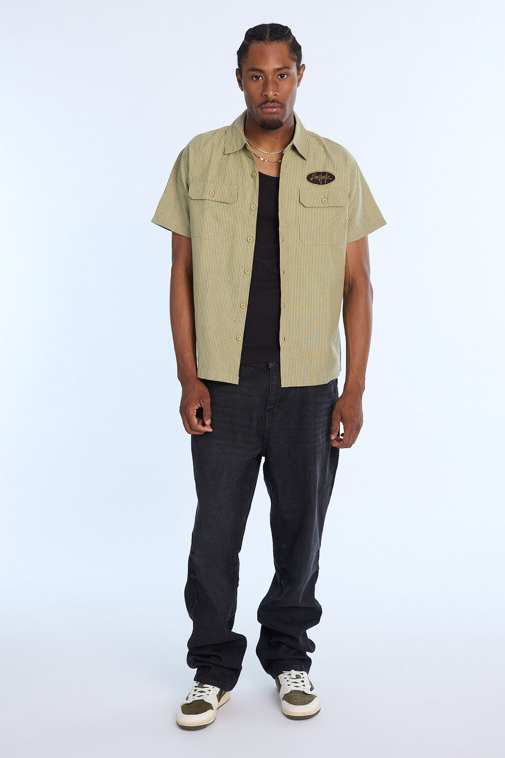 Zoo York Mens Oval Patch Logo Twill Button-Up Zoo York Mens Oval Patch Logo Twill Button-Up